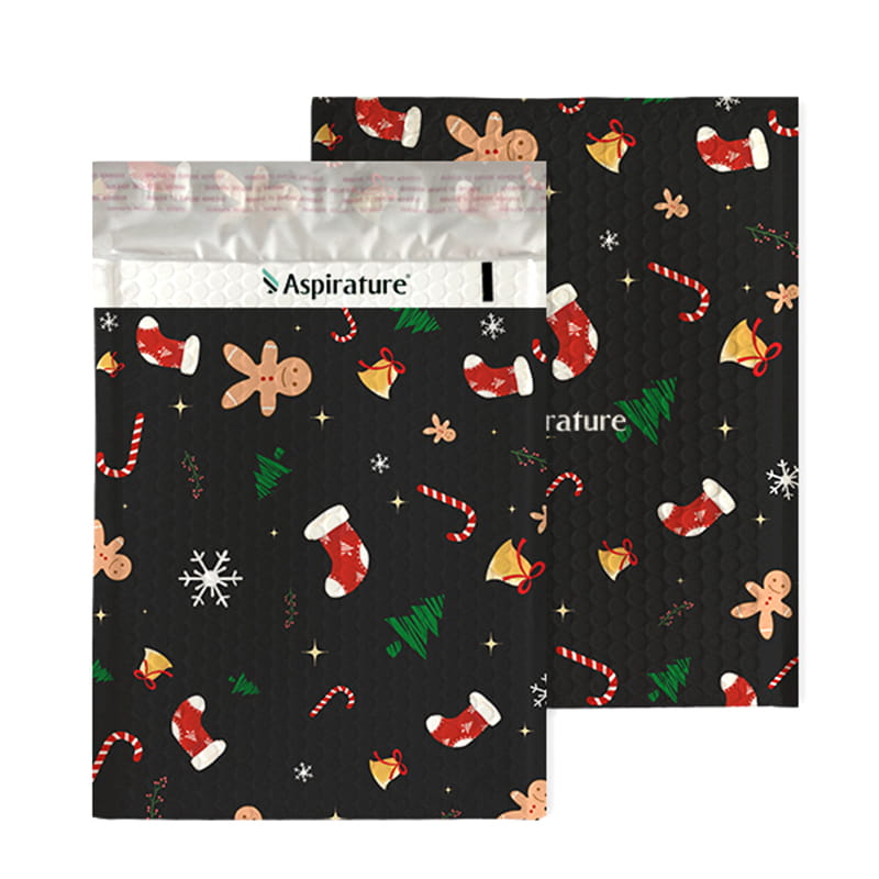 Customizable Christmas Gingerbread Print Poly Bubble Mailer
